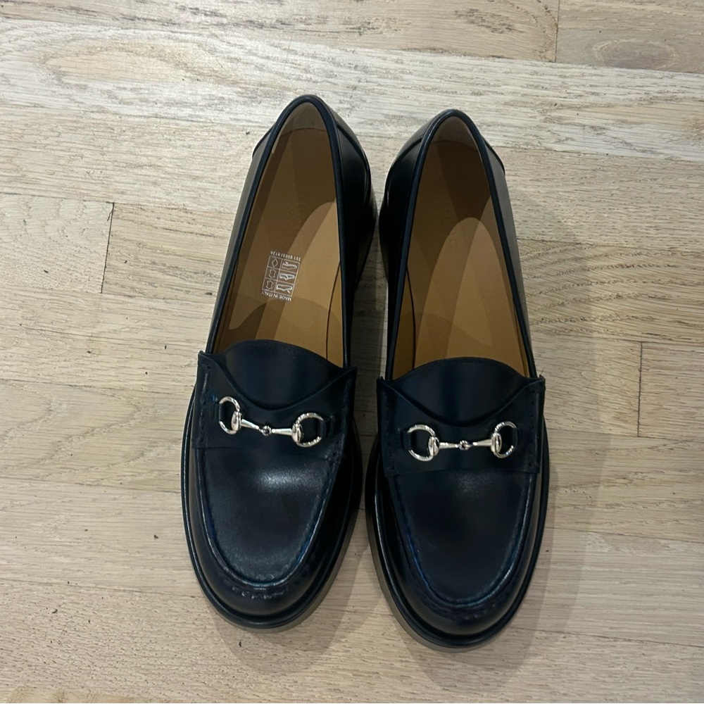 Gucci Black Leather Horsebit Loafers size 9.5